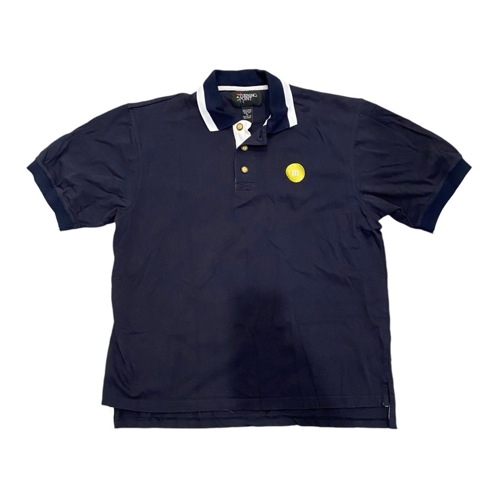 Vintage Turning Point M & M Black Polo Golf Shirt Men's XL